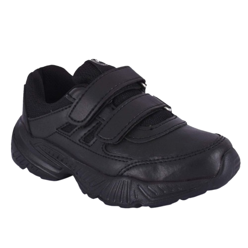 Campus Velcro Black Shoes For Kids (Bingo Collection)